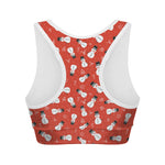Christmas Snowman Pattern Print Women's Sports Bra