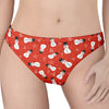 Christmas Snowman Pattern Print Women's Thong