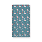 Christmas Snowy Flamingo Pattern Print Baby Crib Sheet
