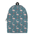 Christmas Snowy Flamingo Pattern Print School Backpack