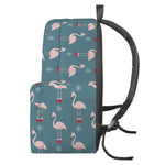 Christmas Snowy Flamingo Pattern Print Backpack