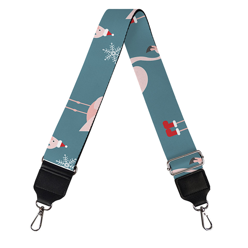 Christmas Snowy Flamingo Pattern Print Bag Strap