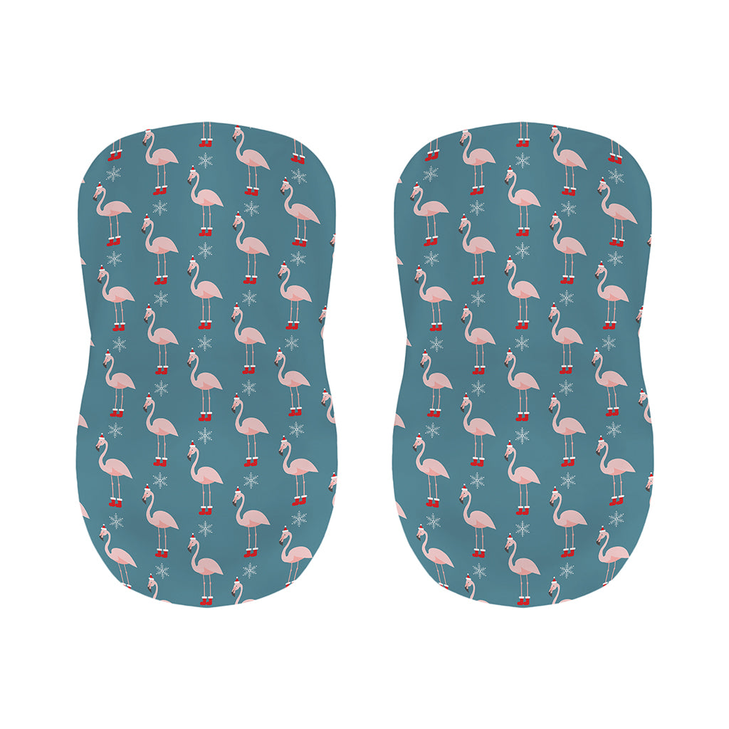 Christmas Snowy Flamingo Pattern Print Bar Stool Covers