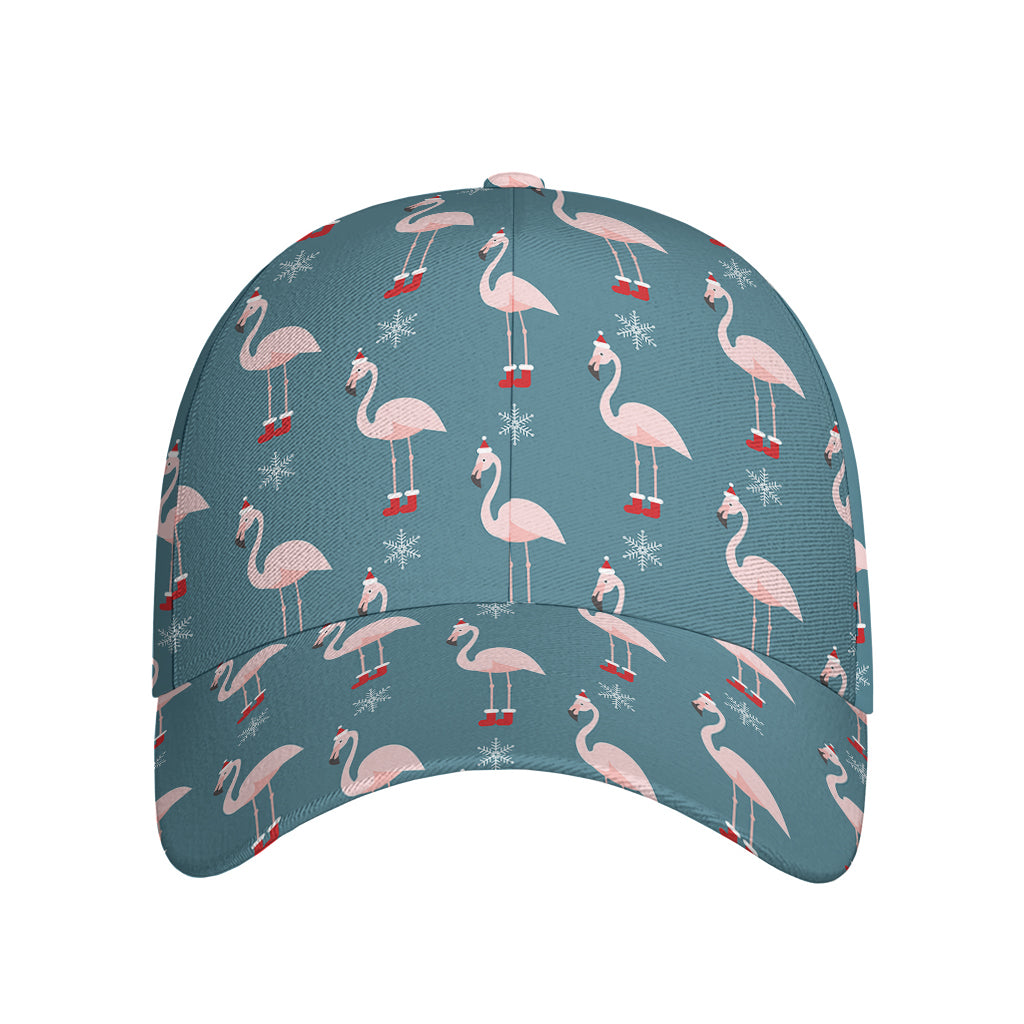 Christmas Snowy Flamingo Pattern Print Baseball Cap