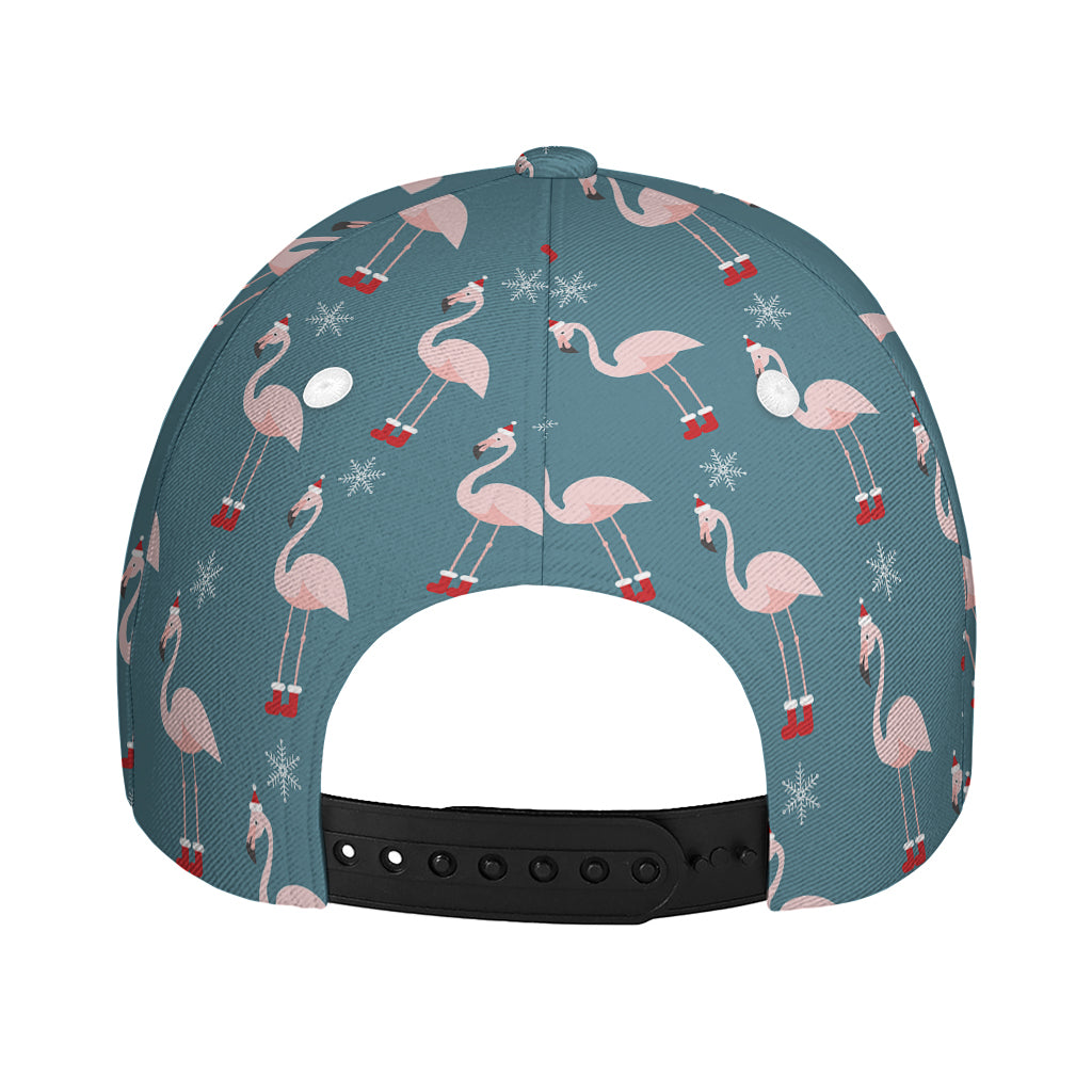Christmas Snowy Flamingo Pattern Print Baseball Cap