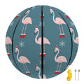 Christmas Snowy Flamingo Pattern Print Basketball