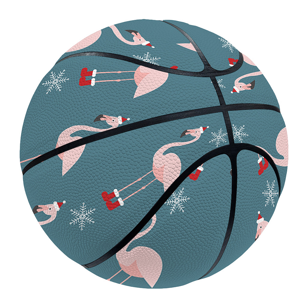 Christmas Snowy Flamingo Pattern Print Basketball