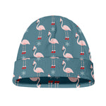 Christmas Snowy Flamingo Pattern Print Beanie