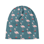 Christmas Snowy Flamingo Pattern Print Beanie
