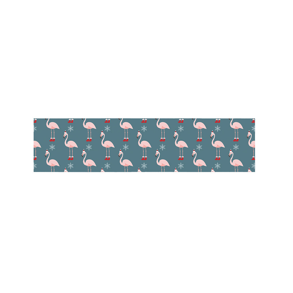 Christmas Snowy Flamingo Pattern Print Bed Runner