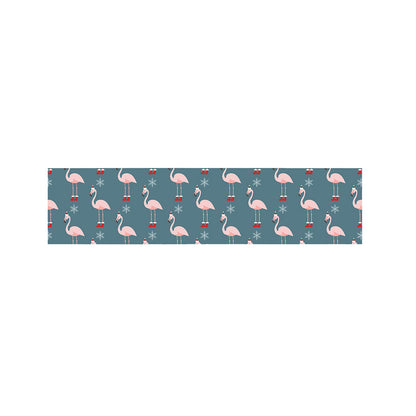 Christmas Snowy Flamingo Pattern Print Bed Runner
