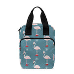 Christmas Snowy Flamingo Pattern Print Bible Tote Bag