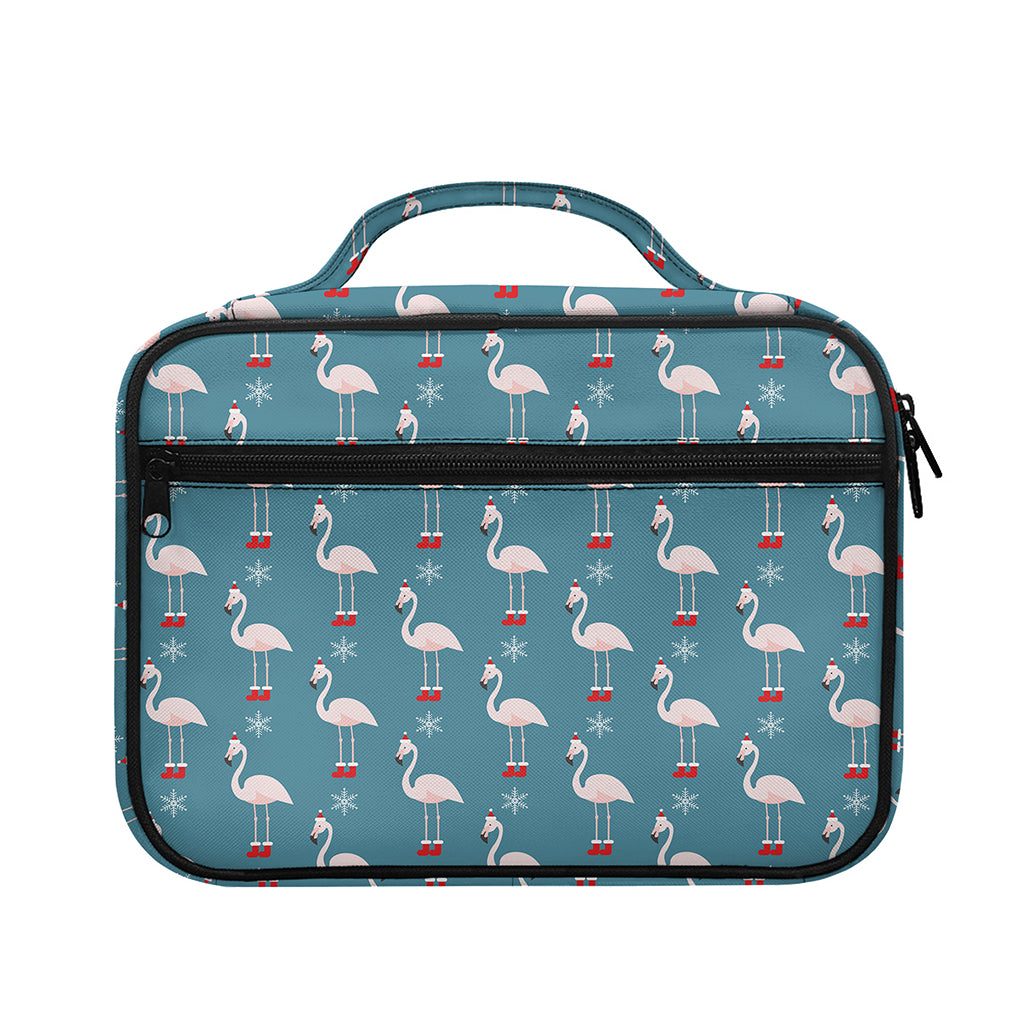Christmas Snowy Flamingo Pattern Print Briefcase Bible Bag