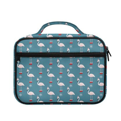 Christmas Snowy Flamingo Pattern Print Briefcase Bible Bag