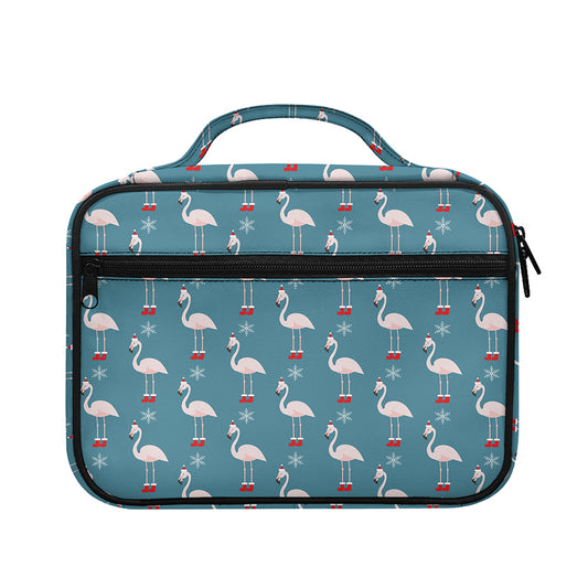 Christmas Snowy Flamingo Pattern Print Briefcase Bible Bag