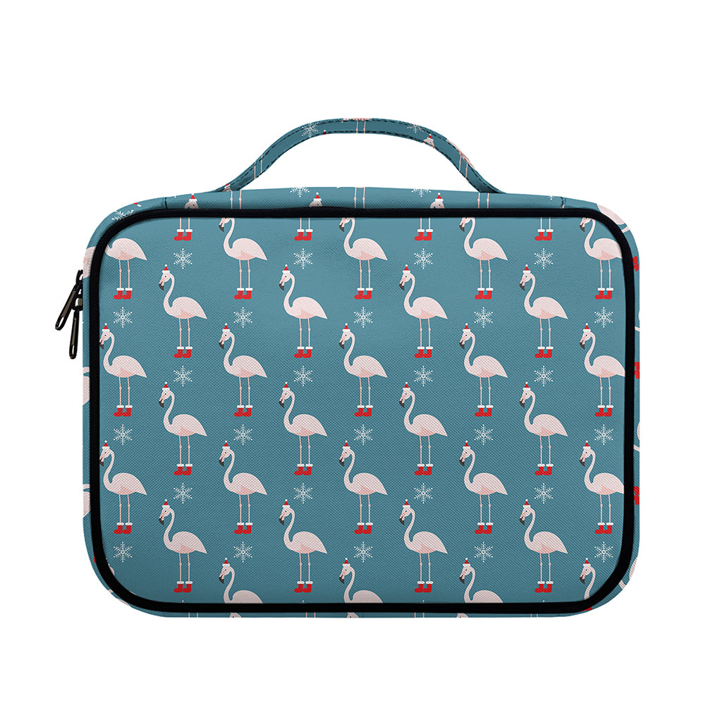 Christmas Snowy Flamingo Pattern Print Briefcase Bible Bag