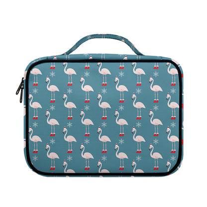Christmas Snowy Flamingo Pattern Print Briefcase Bible Bag