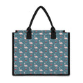 Christmas Snowy Flamingo Pattern Print Canvas Tote Bag
