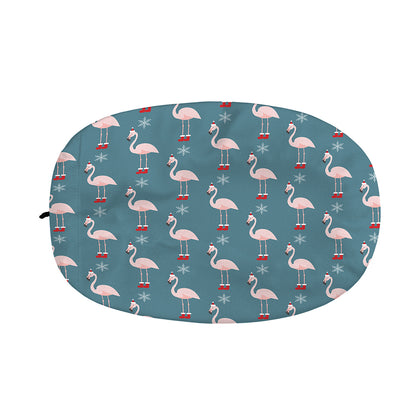 Christmas Snowy Flamingo Pattern Print Car Side Mirror Covers