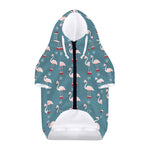 Christmas Snowy Flamingo Pattern Print Dog Zip Up Hoodie