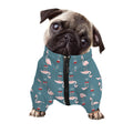 Christmas Snowy Flamingo Pattern Print Dog Zip Up Jacket