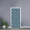 Christmas Snowy Flamingo Pattern Print Door Sticker