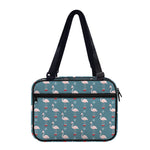 Christmas Snowy Flamingo Pattern Print Double Strap Bible Bag
