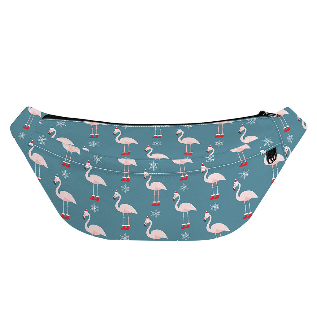 Christmas Snowy Flamingo Pattern Print Fanny Pack