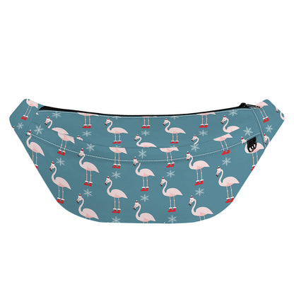 Christmas Snowy Flamingo Pattern Print Fanny Pack