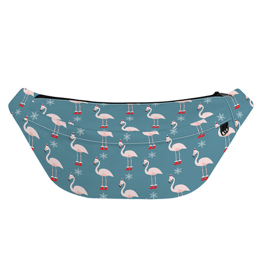 Christmas Snowy Flamingo Pattern Print Fanny Pack