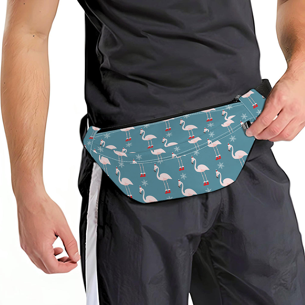 Christmas Snowy Flamingo Pattern Print Fanny Pack