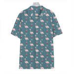 Christmas Snowy Flamingo Pattern Print Hawaiian Shirt