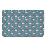 Christmas Snowy Flamingo Pattern Print Indoor Door Mat