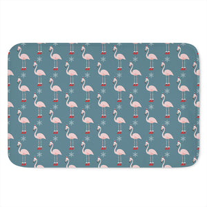 Christmas Snowy Flamingo Pattern Print Indoor Door Mat