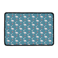 Christmas Snowy Flamingo Pattern Print Kitchen Mat