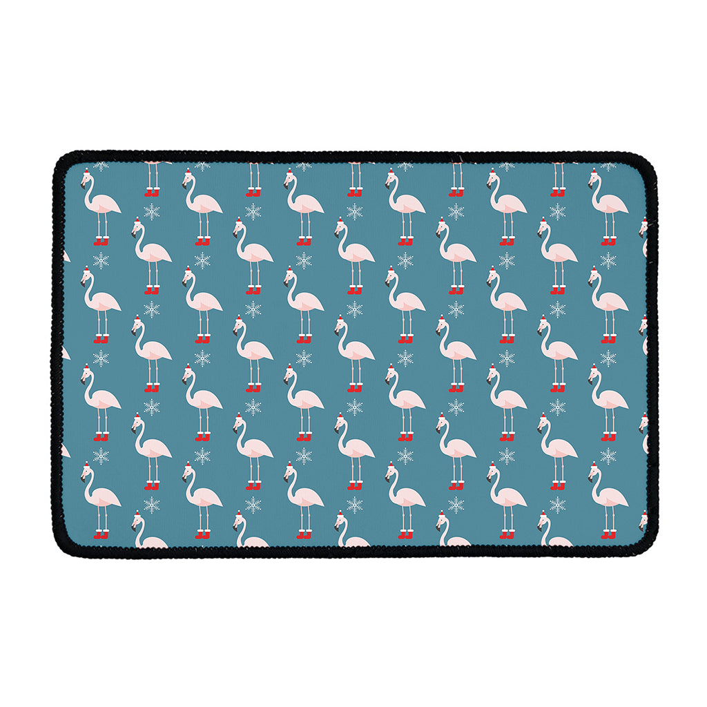 Christmas Snowy Flamingo Pattern Print Kitchen Mat