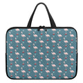 Christmas Snowy Flamingo Pattern Print Laptop Sleeve With Handle