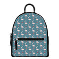 Christmas Snowy Flamingo Pattern Print Leather Backpack