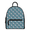 Christmas Snowy Flamingo Pattern Print Leather Backpack