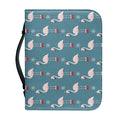 Christmas Snowy Flamingo Pattern Print Leather Bible Cover