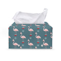 Christmas Snowy Flamingo Pattern Print Leather Tissue Box Cover