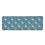 Christmas Snowy Flamingo Pattern Print Long Kitchen Mat