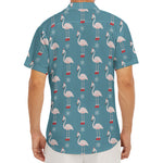 Christmas Snowy Flamingo Pattern Print Men's Deep V-Neck Shirt