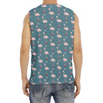 Christmas Snowy Flamingo Pattern Print Men's Fitness Tank Top