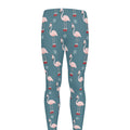 Christmas Snowy Flamingo Pattern Print Men's Leggings