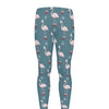 Christmas Snowy Flamingo Pattern Print Men's leggings