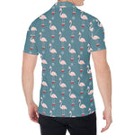 Christmas Snowy Flamingo Pattern Print Men's Shirt