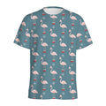 Christmas Snowy Flamingo Pattern Print Men's Athletic T-Shirt