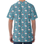 Christmas Snowy Flamingo Pattern Print Men's Velvet T-Shirt