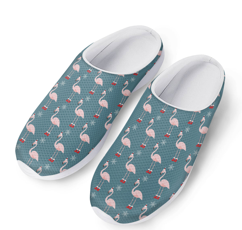 Christmas Snowy Flamingo Pattern Print Mesh Casual Shoes